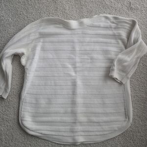 White Boatneck Cotton Sweater